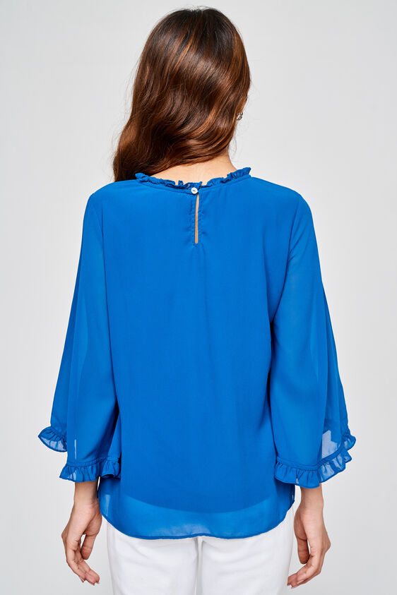 Teal Regular Length Straight Blouson Top, Teal, image 4